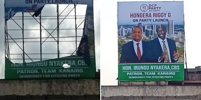 Gachagua’s DCP Party billboard vandalised in Nairobi