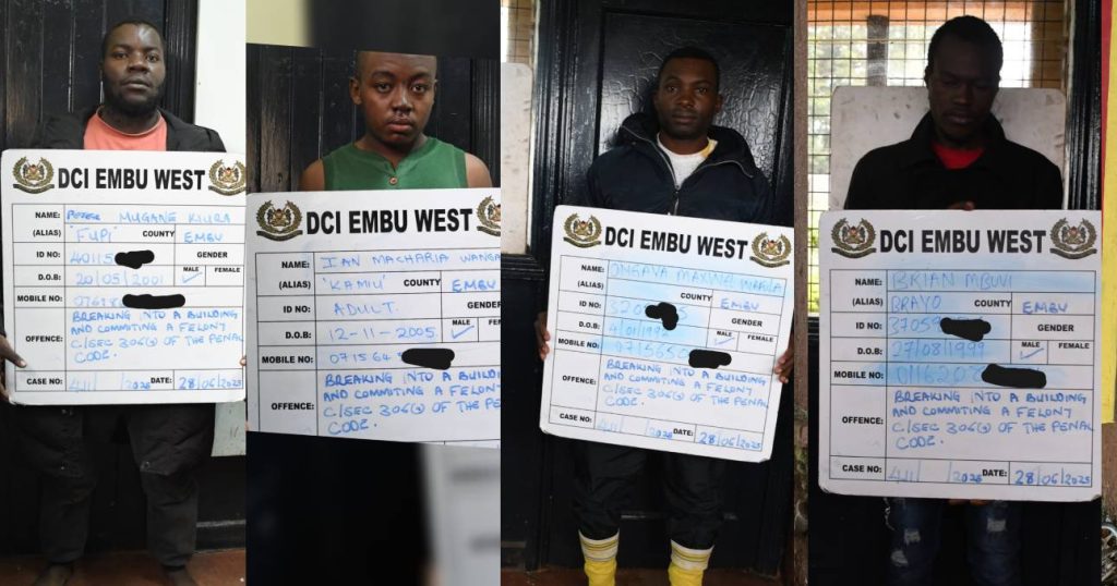 Six to face Court over June 25 looting in Embu