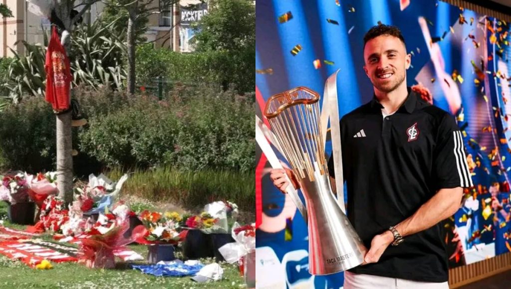 A sea of love: Liverpool fans pour out their respect for Diogo Jota outside Anfield