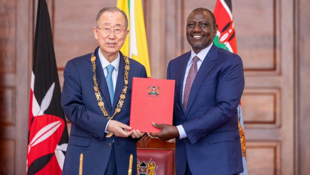 Former UN Secretary-General Ban Ki-moon receives Kenya’s highest honour